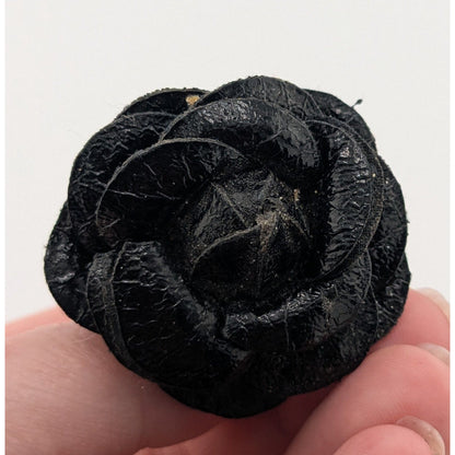 Whimsygoth Faux Leather Floral Ring Size 8 (Adjustable)