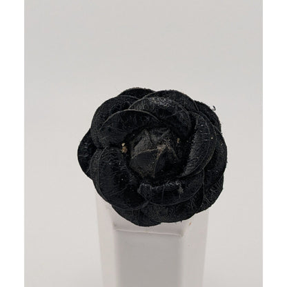 Whimsygoth Faux Leather Floral Ring Size 8 (Adjustable)