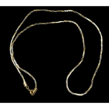 Gold & Silver Tone Twist Rope Chain Necklace