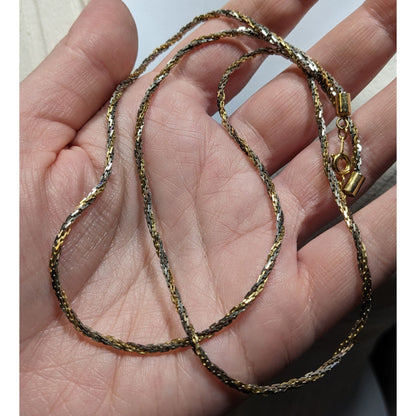 Gold & Silver Tone Twist Rope Chain Necklace