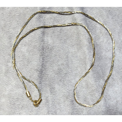 Gold & Silver Tone Twist Rope Chain Necklace