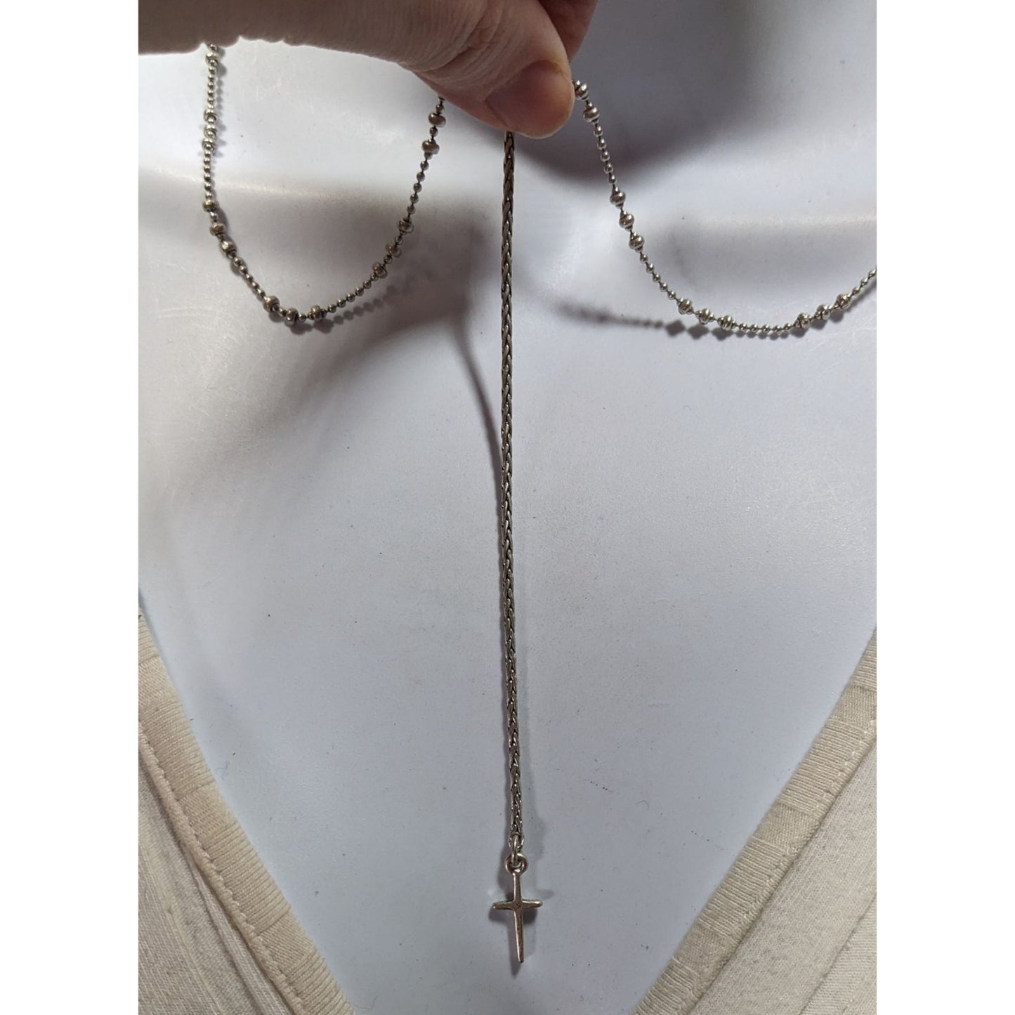 Lucky Brand Y Drop Cross Pendant Necklace