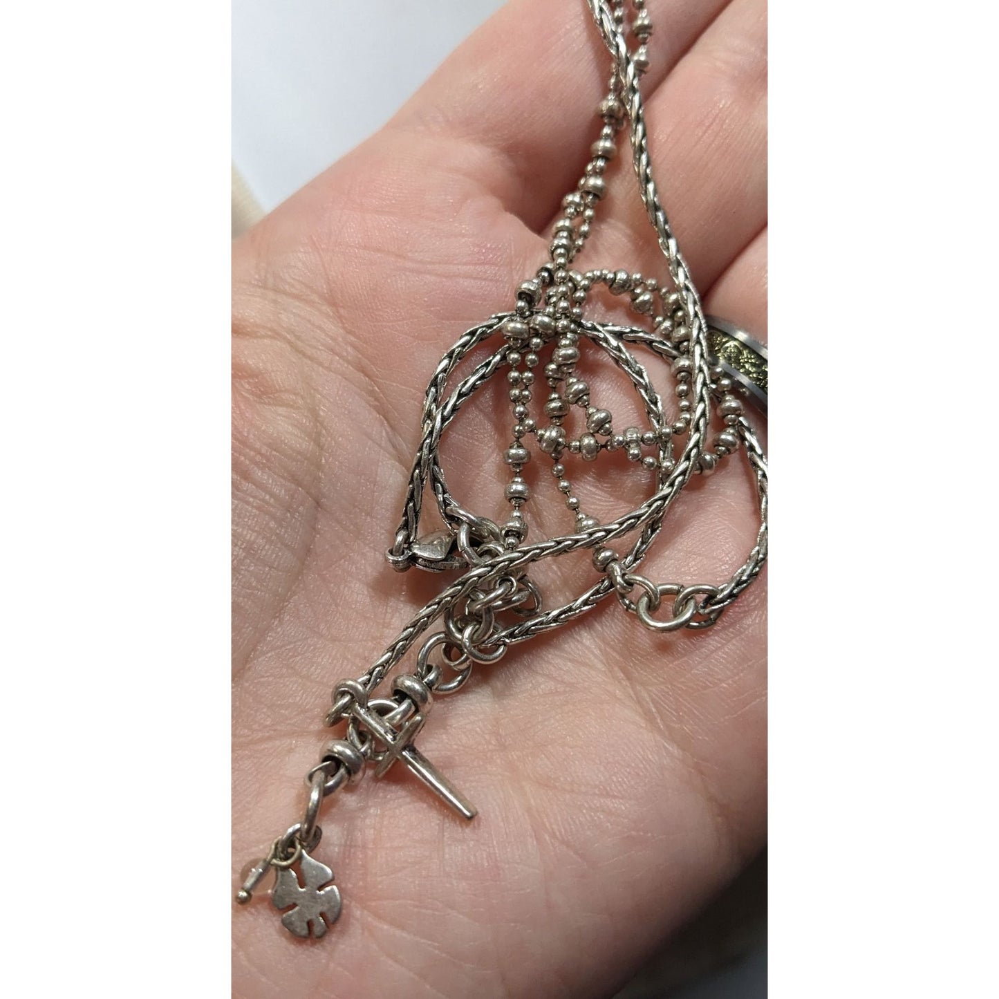 Lucky Brand Y Drop Cross Pendant Necklace