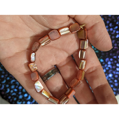 Mermaidcore Casual Pink Dyed Shell Stretch Bracelet