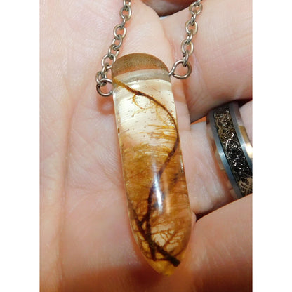 Handmade Fairycore Mossy Vine Resin Necklace