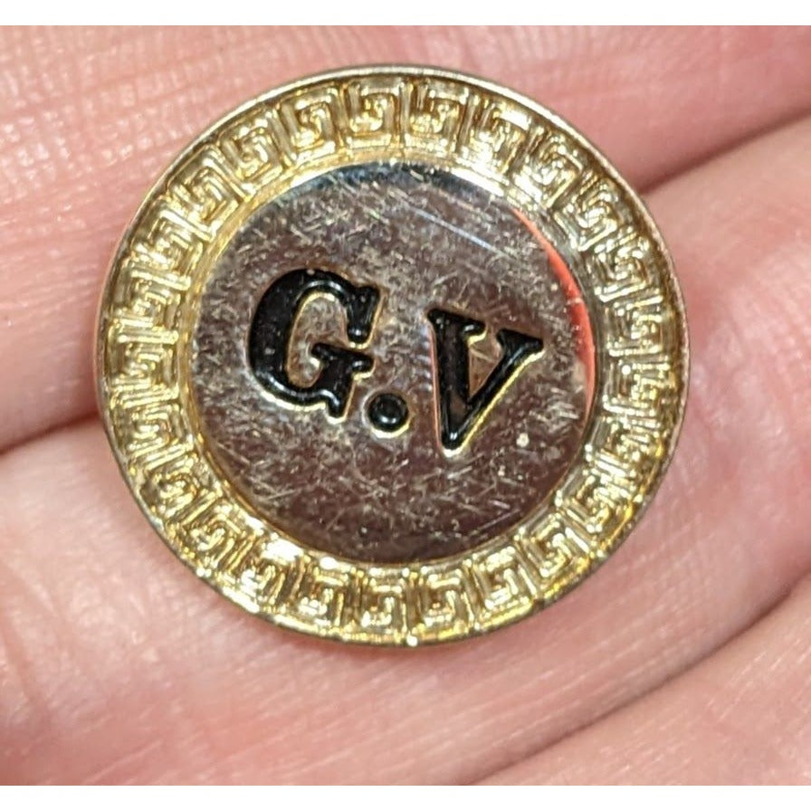 Vintage 90s Gianni Versace Gold Tone Lapel PIn