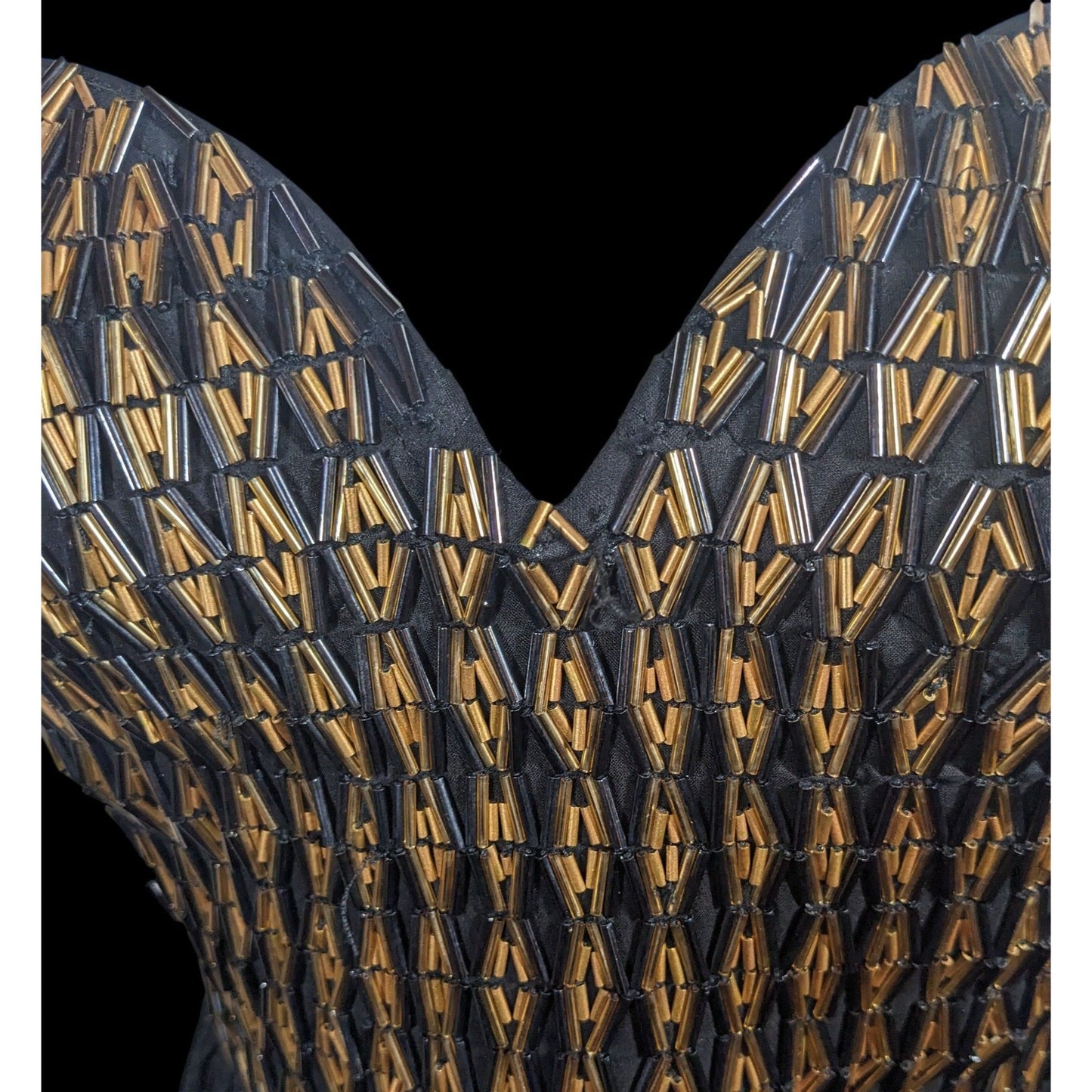 One Teaspoon by Free People Black And Gold Beaded Mini Dress