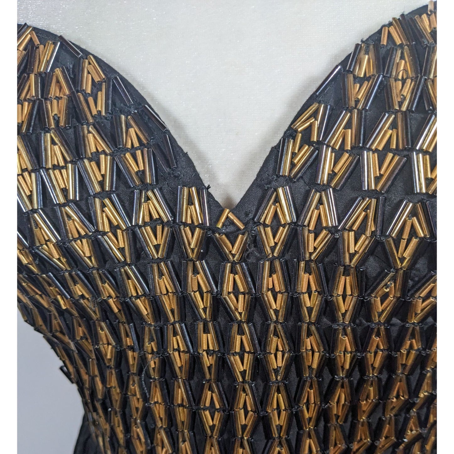 One Teaspoon by Free People Black And Gold Beaded Mini Dress