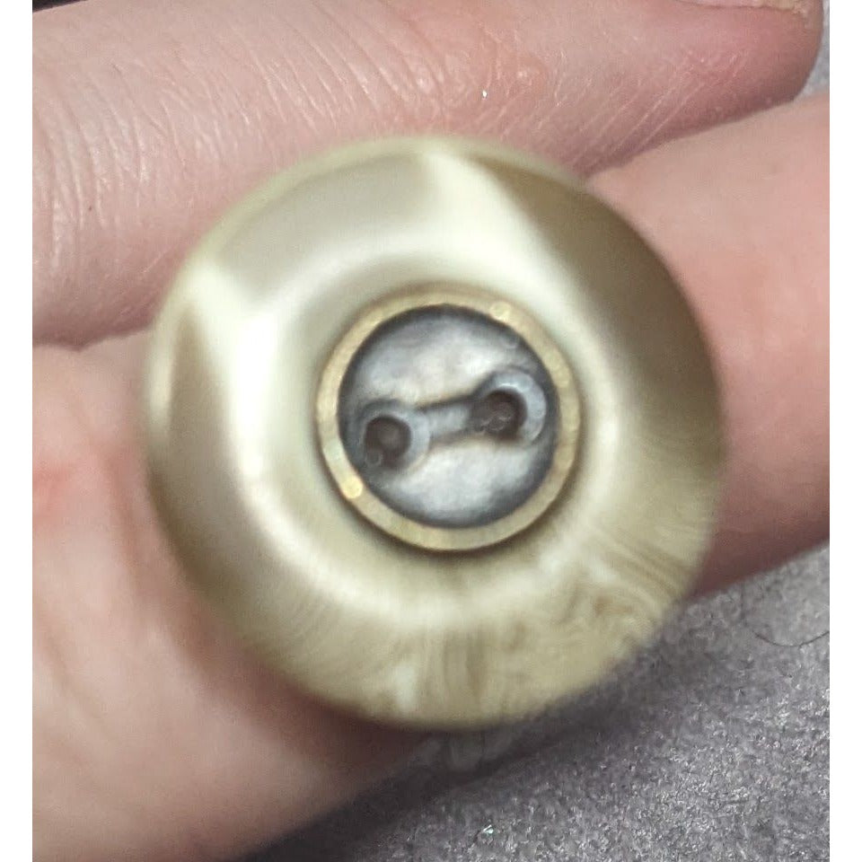 Handmade Upcycled Tan Button  Ring Size 6