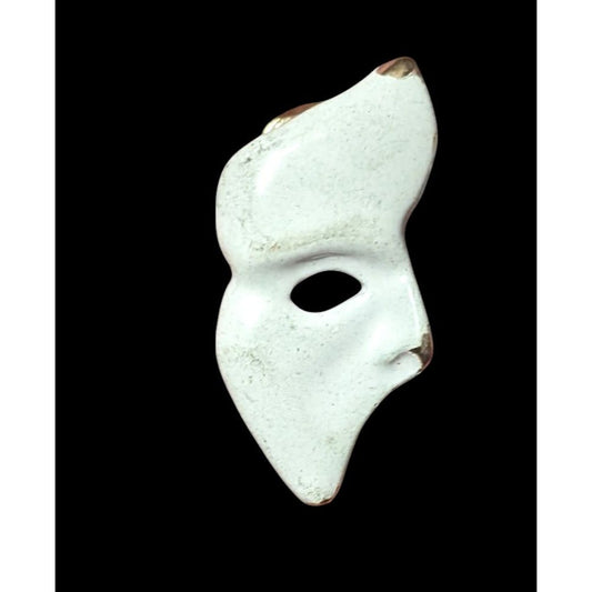 Vintage 80s Phantom Of The Opera White And Gold Tone Lapel Pin