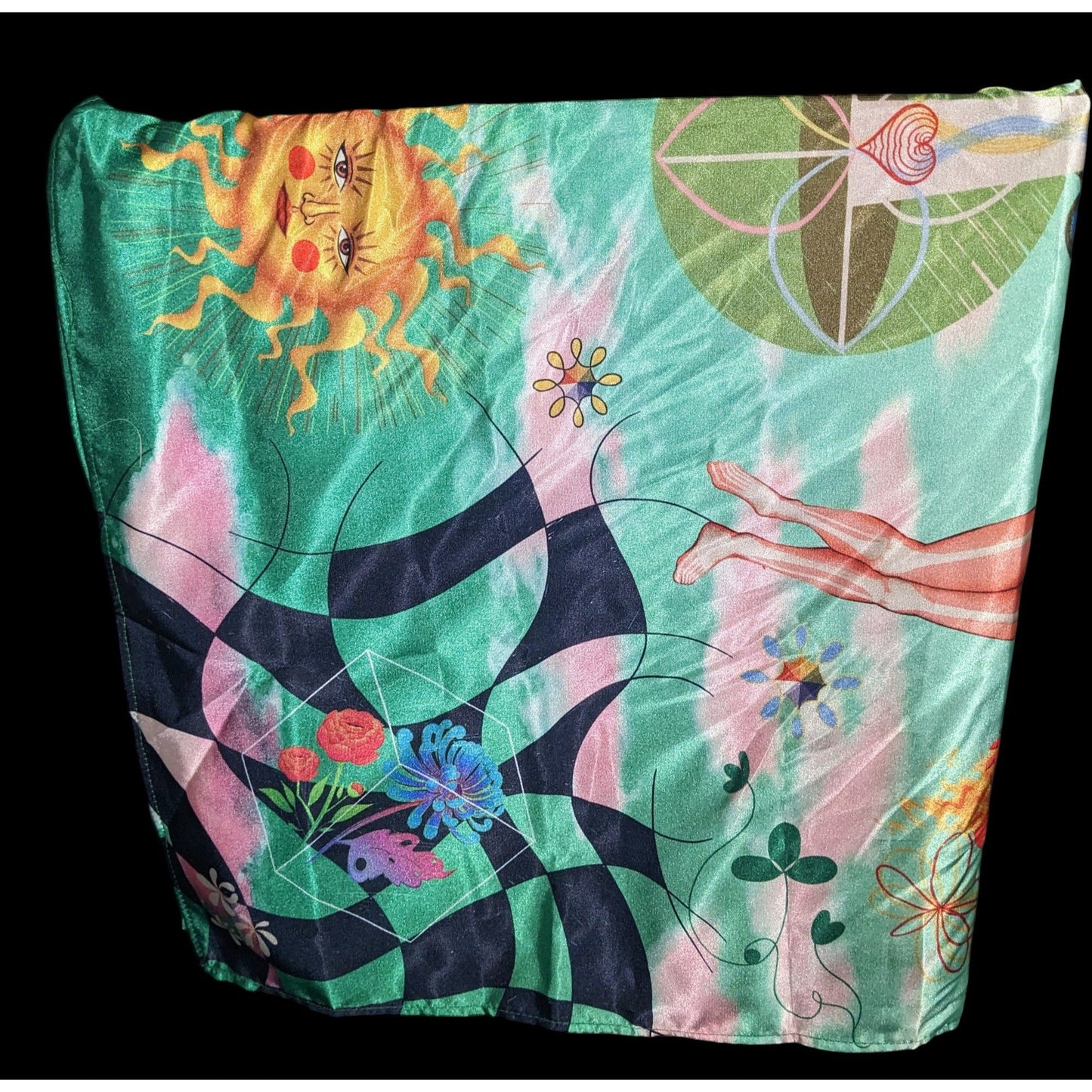 Brisato Studio Unique Green Art Icons Square Scarf