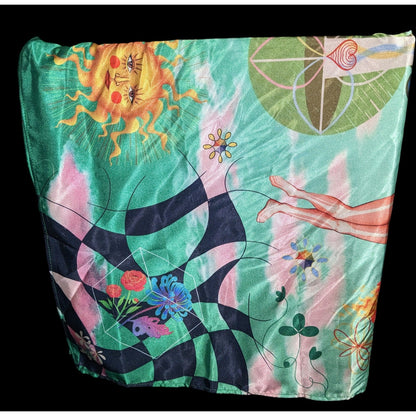 Brisato Studio Unique Green Art Icons Square Scarf