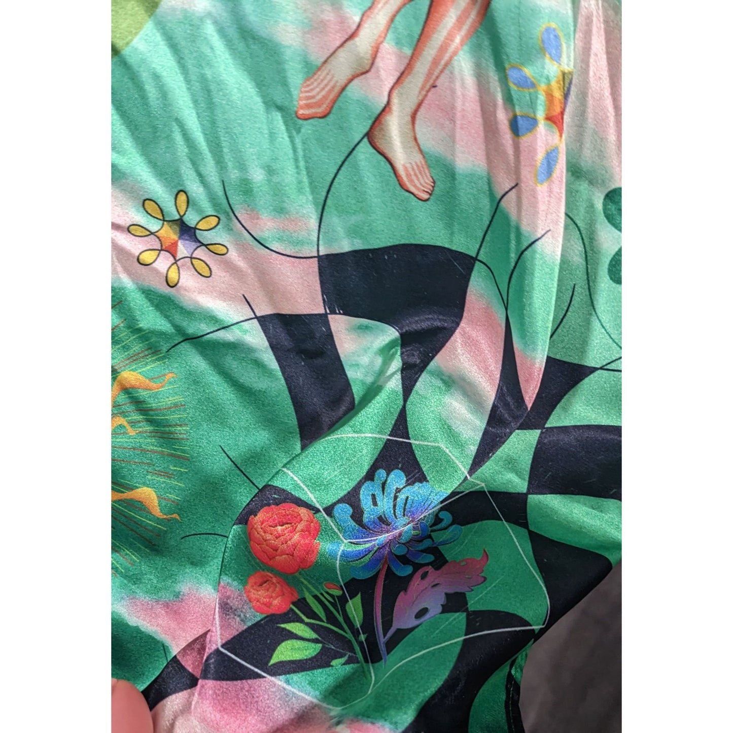 Brisato Studio Unique Green Art Icons Square Scarf