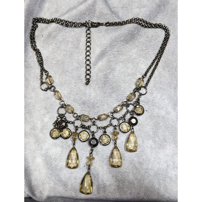 Vintage Fantasy Champagne Gemmed Chandelier Necklace