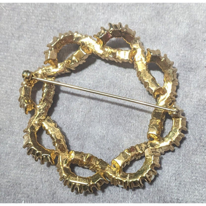 Vintage Marvella Glam Gold Tone Floral Knot Brooch