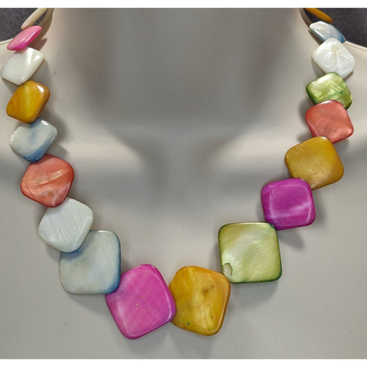 Vintage Mermaidcore Rainbow Shell Necklace