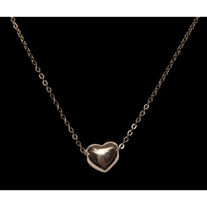 Minimalist Gold Tone Heart Pendant Necklace