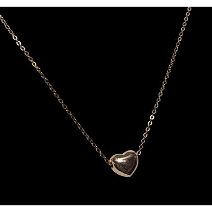 Minimalist Gold Tone Heart Pendant Necklace