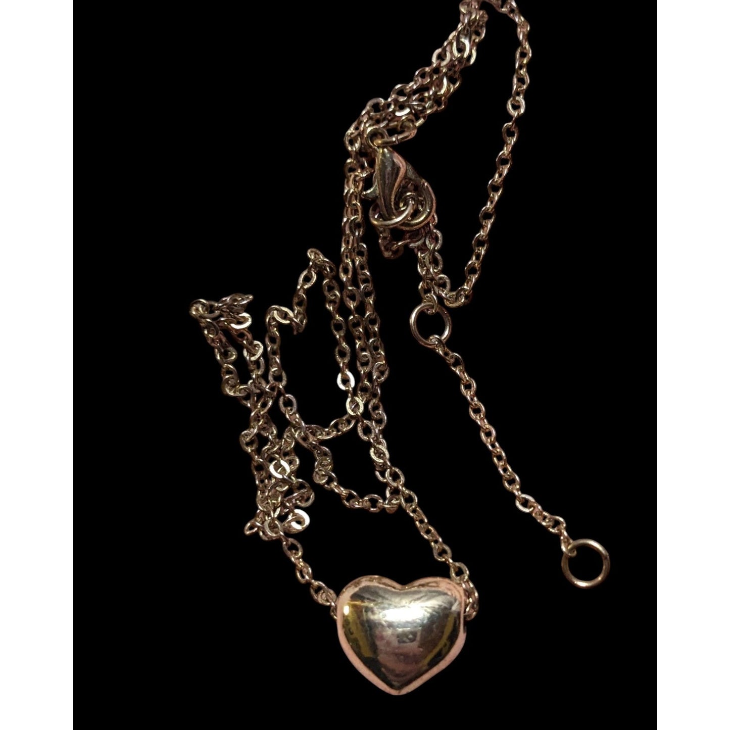 Minimalist Gold Tone Heart Pendant Necklace