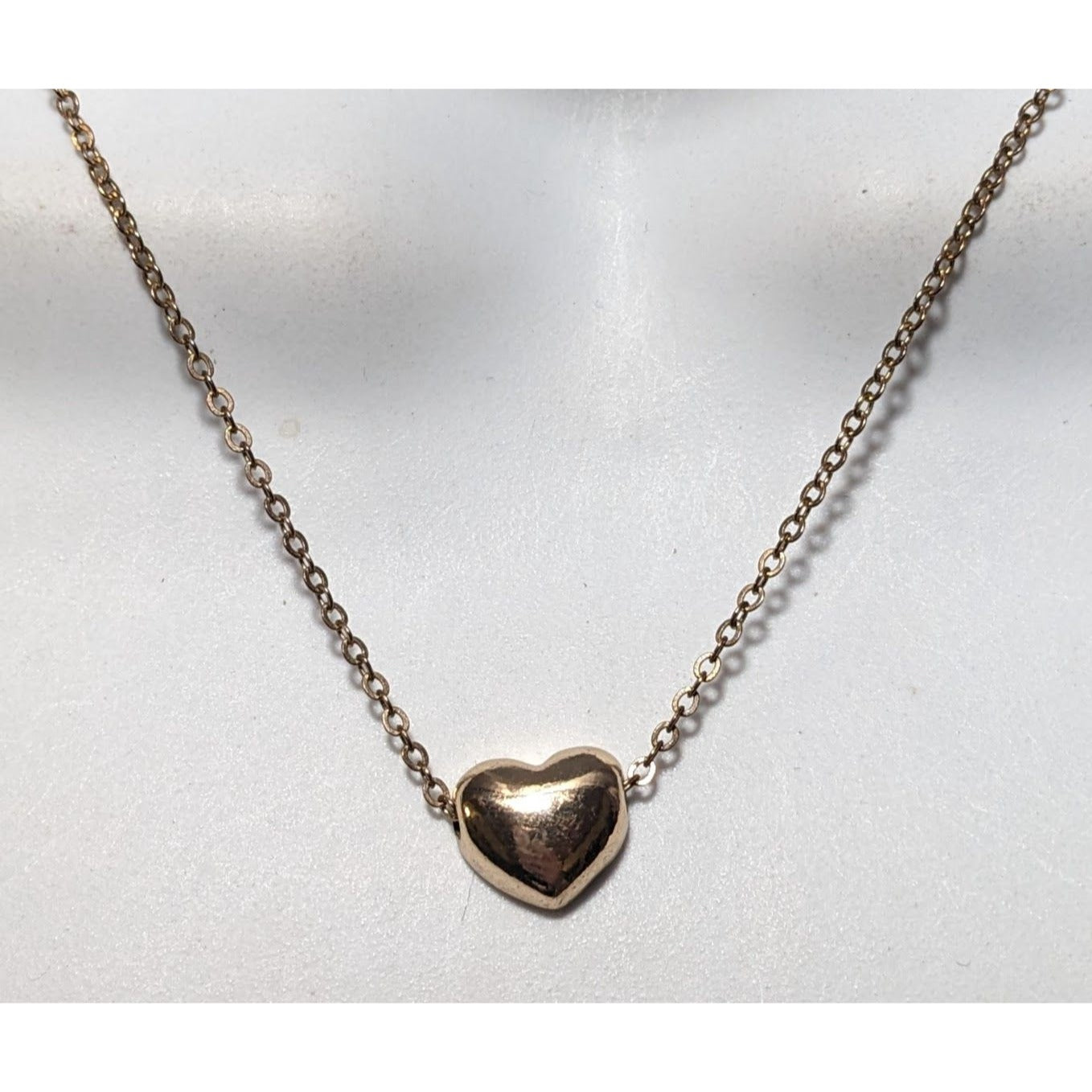 Minimalist Gold Tone Heart Pendant Necklace