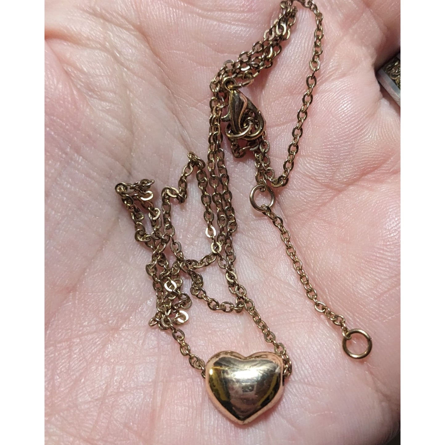 Minimalist Gold Tone Heart Pendant Necklace