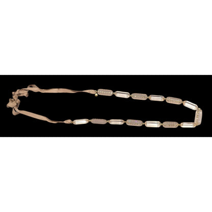 J.Crew Translucent Pink Link Tie On Necklace With Rhinestone Accents