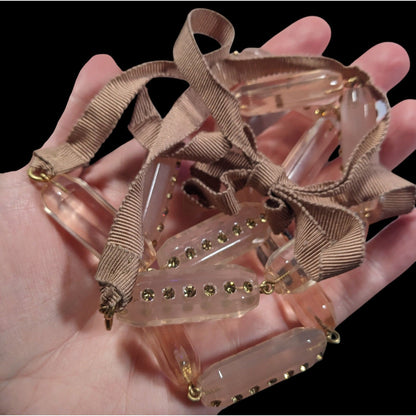 J.Crew Translucent Pink Link Tie On Necklace With Rhinestone Accents
