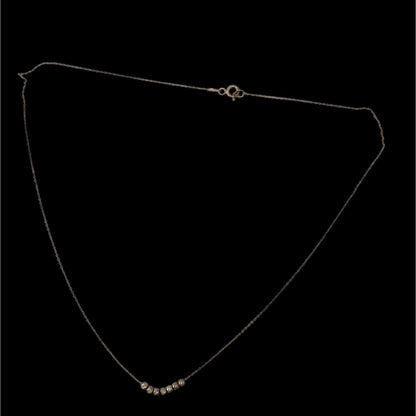 LA 925 Sterling Silver Diamond Cut Bead Necklace Minimalist Dainty Chain
