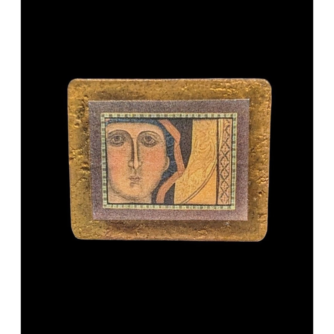 Upcycled Handmade Classic Art Print On Copper Brooch