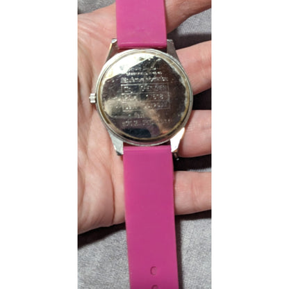 Y2K Style Glam Pink And Silver Glitter Zebra Watch