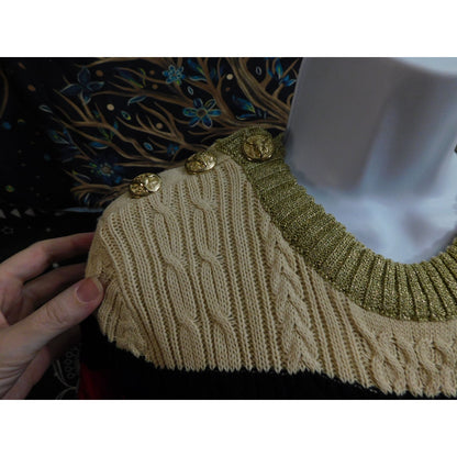 Preppy Sweewe Paris Cable Knit Striped Sweater