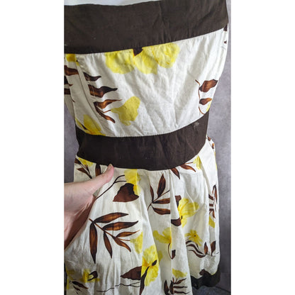 Speechless Floral Print Dress With Brown Trim & Tie Belt Size 13