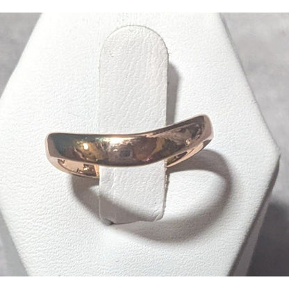 Chic Elegant Rose Gold Tone Abstract Ring Size 7