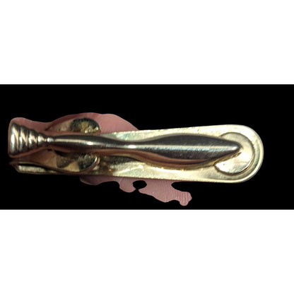 Vintage Sun Burst Engraved Gold Tone Tie Clip (Missing Stone)