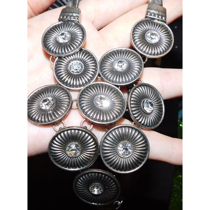 Space Age Brutalist Gemmed Statement Necklace