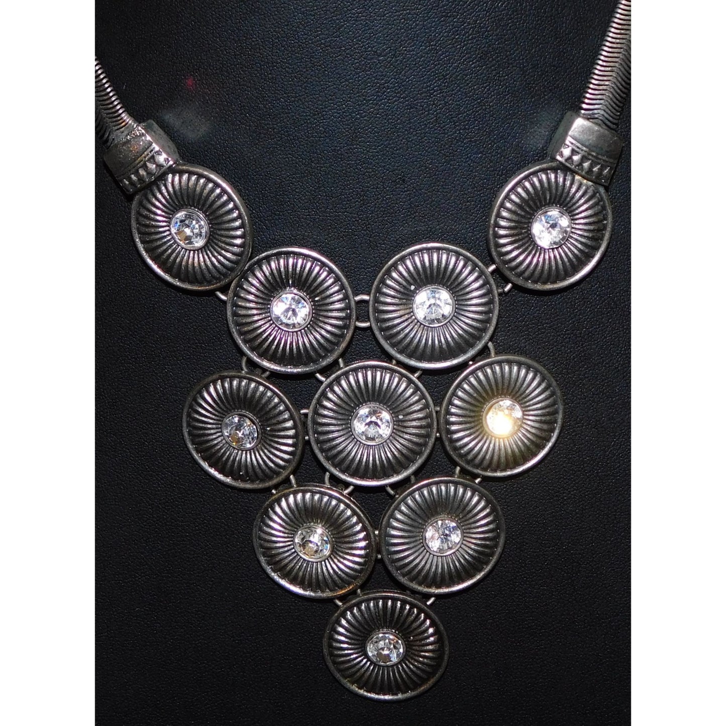 Space Age Brutalist Gemmed Statement Necklace