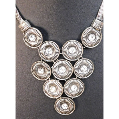 Space Age Brutalist Gemmed Statement Necklace