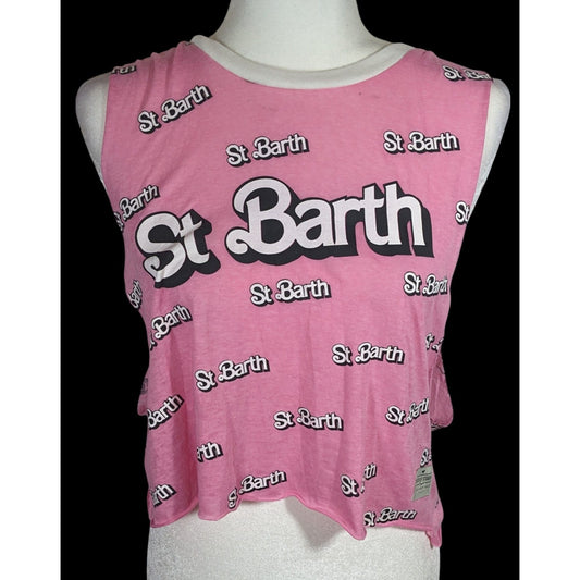 St. Barth Limited Edition Cropped Pink Oversized Tank Top