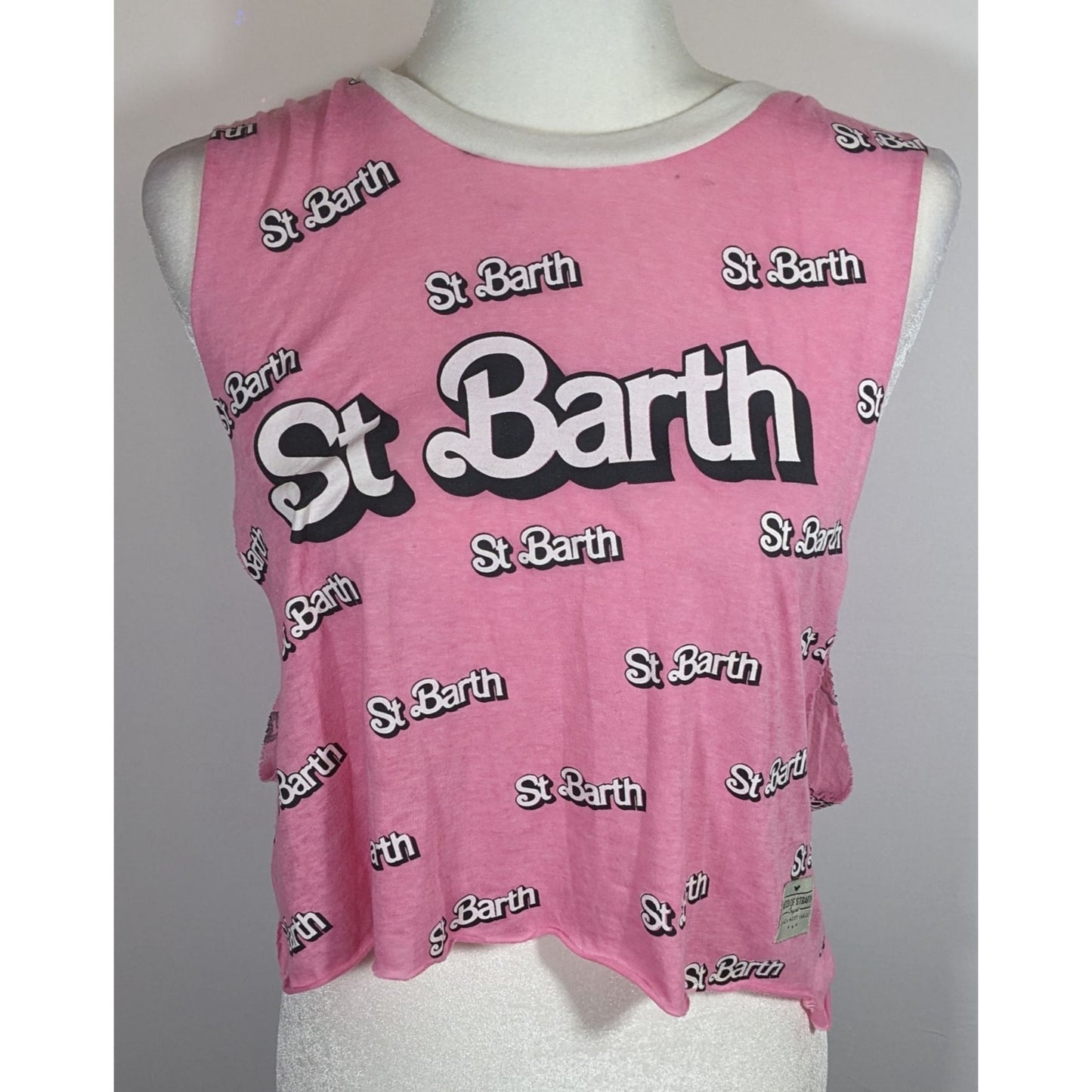 St. Barth Limited Edition Cropped Pink Oversized Tank Top
