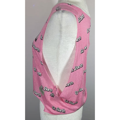 St. Barth Limited Edition Cropped Pink Oversized Tank Top