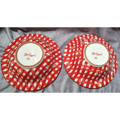 Patti Cappell 3D Red And White Gingham Popcorn Themed Bowls (2)