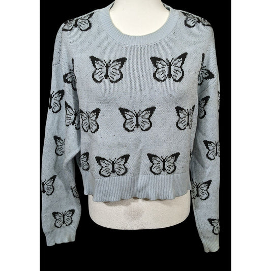 Retro PacSun LA Hearts Butterfly Cropped Sweater