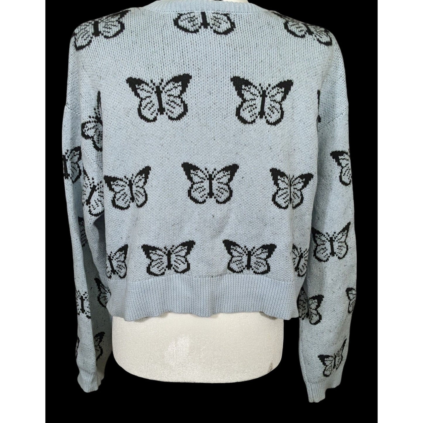 Retro PacSun LA Hearts Butterfly Cropped Sweater