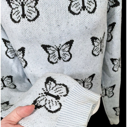 Retro PacSun LA Hearts Butterfly Cropped Sweater