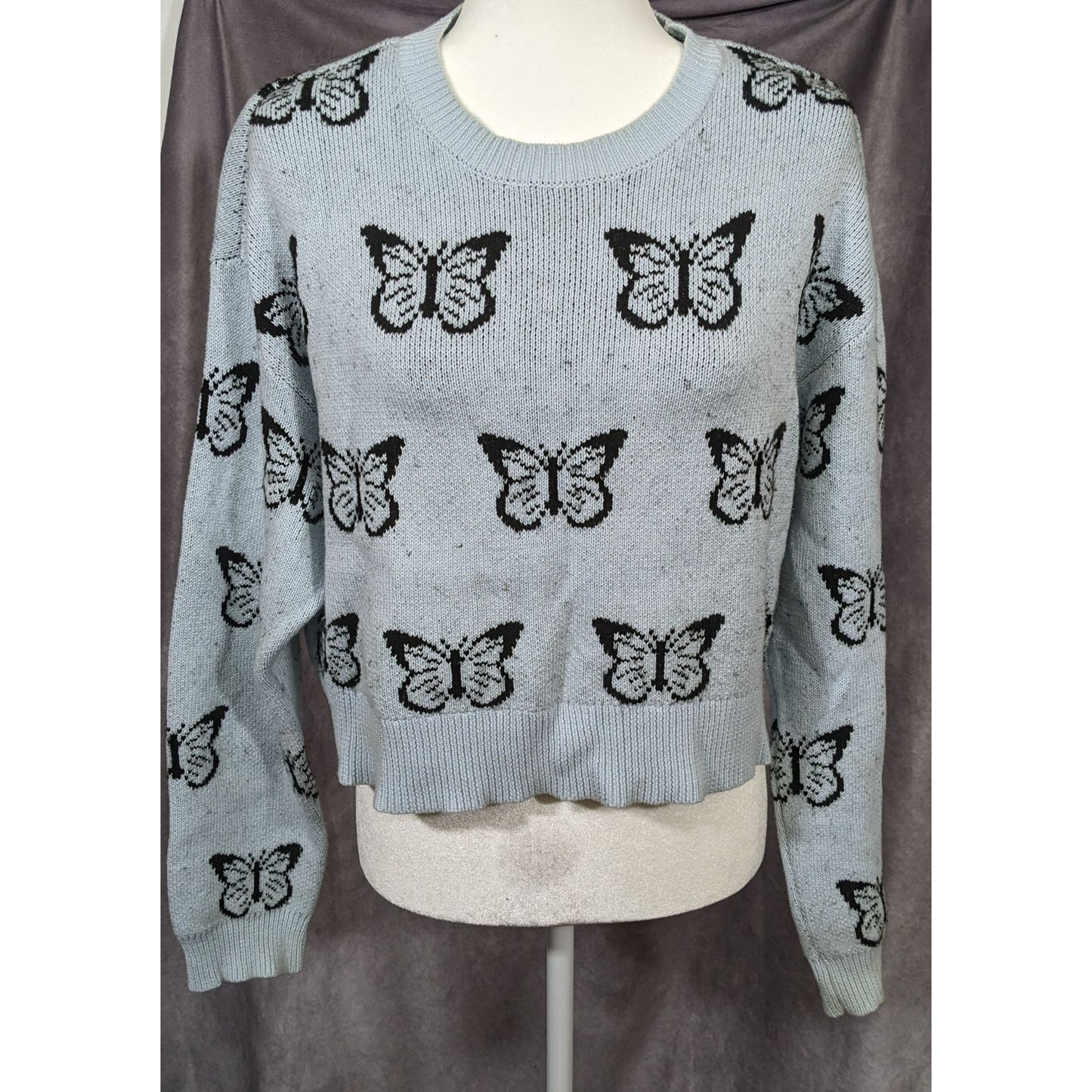 Retro PacSun LA Hearts Butterfly Cropped Sweater