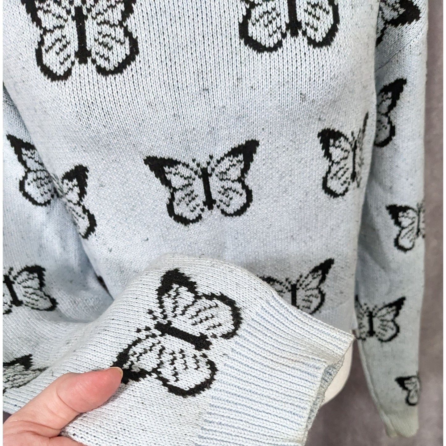 Retro PacSun LA Hearts Butterfly Cropped Sweater