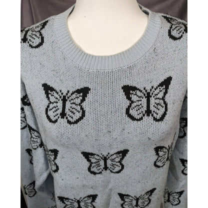 Retro PacSun LA Hearts Butterfly Cropped Sweater