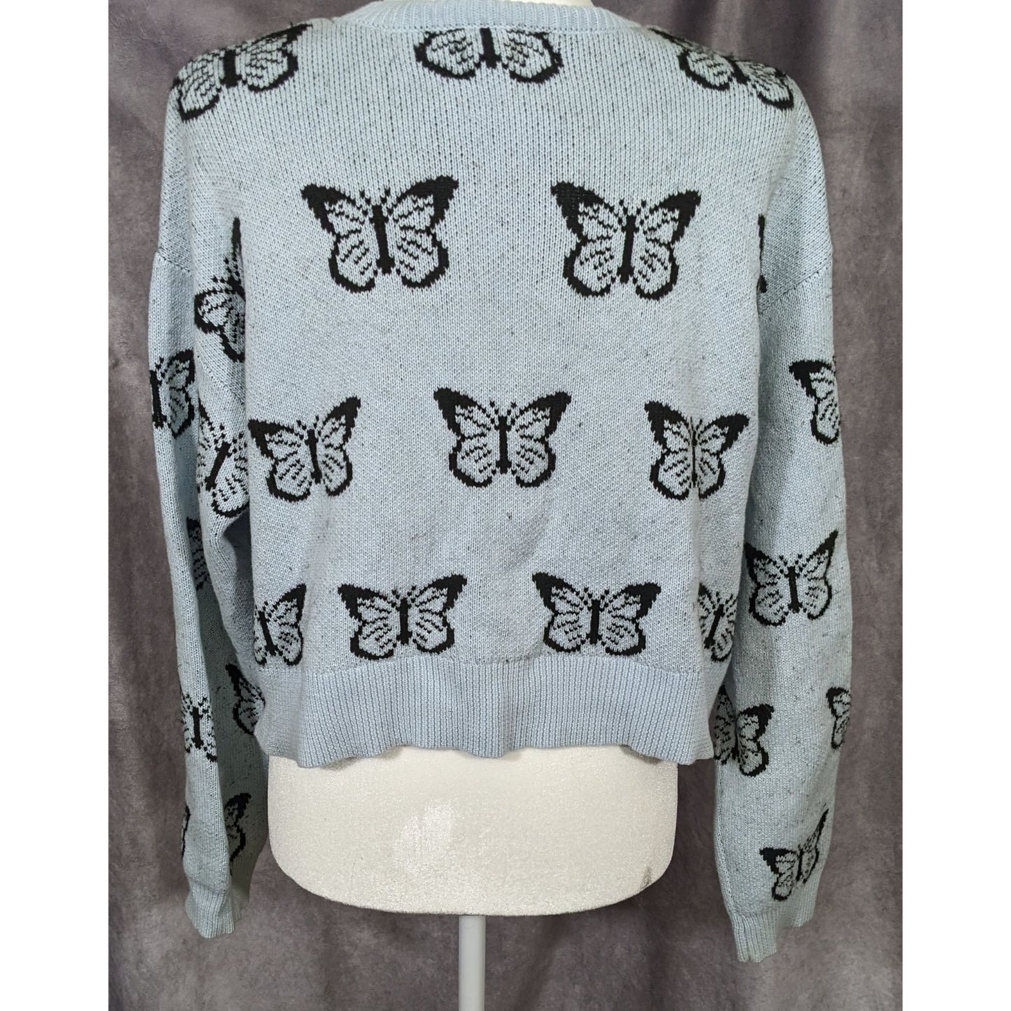 Retro PacSun LA Hearts Butterfly Cropped Sweater