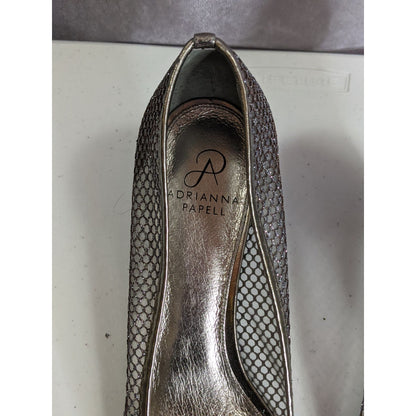 Adrianna Papell Melody Glitter Pumps Metallic Mesh 2-Inch Heel Size 11M