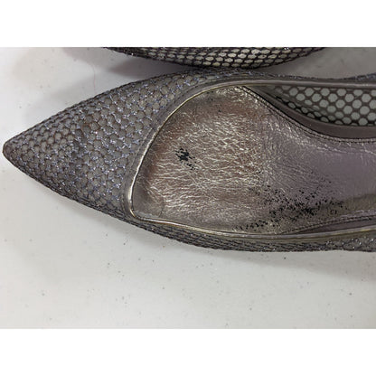 Adrianna Papell Melody Glitter Pumps Metallic Mesh 2-Inch Heel Size 11M